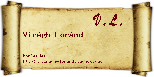 Virágh Loránd névjegykártya