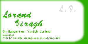 lorand viragh business card